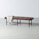 MILAN Brown Leather Bench – Stylish Upholstered Seating for Hallway or Dining