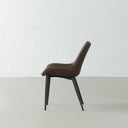 GLORIA Brown Leather Dining Chair – Elegant & Comfortable Seating