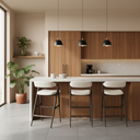 Tabouret de bar Anita (tissu coque et cadre gravé)