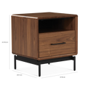 Linq - Walnut Wood Nightstand by BDI