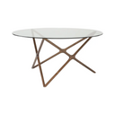 Star Dining Table (Large - Glass with Walnut Base)