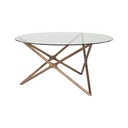 Star Dining Table (Large - Glass with Walnut Base)
