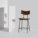 Soli Counter Stool (Caramel Leather with Seared Backrest)