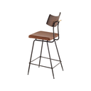 Soli Counter Stool (Caramel Leather with Seared Backrest)