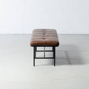 MILAN Brown Leather Bench – Stylish Upholstered Seating for Hallway or Dining