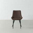 GLORIA Brown Leather Dining Chair – Elegant & Comfortable Seating
