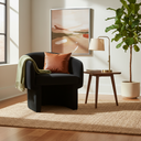 Clementine Single Seat Sofa (Black Fabric & Black Legs)