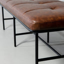 MILAN Brown Leather Bench – Stylish Upholstered Seating for Hallway or Dining