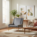 Chaise d'appoint Theodore (argent terni avec cadre doré)