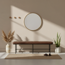 Banc en cuir marron MILAN – Siège rembourré élégant pour couloir ou salle à manger