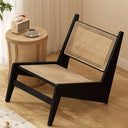 Fauteuil lounge en bois noir CANBERRA – Confort moderne et design élégant