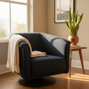 DANTE Swivel Armchair (Blue Bouclé)
