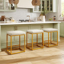 Chi Counter Stool (White with Gold Frame)