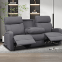 Boucherville - Canapé inclinable avec table rabattable – Tissu gris foncé