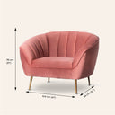 AUDREY Pink Fabric Upholstered Chair
