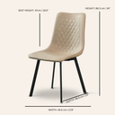 Chaise de salle à manger BERLIN en cuir marron – Style moderne avec pieds en métal élégants