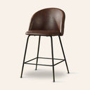 Tabouret de bar BRANSON en cuir marron – Hauteur 65 cm, élégant et durable