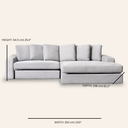 BRYCE Grey Fabric interchangeable Sectional Sofa