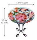 Temson Home - Bain d'oiseaux extérieur de 45 cm (17,8 po) - Motif oiseaux et fleurs