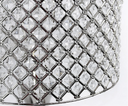 Decorative lampshade with crystal-like pattern on a white background