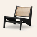CANBERRA Black Wood Lounge Chair – Modern Comfort with Sleek Design