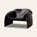 Fauteuil d'appoint en cuir CHELSEA – Noir – Fauteuil d'appoint moderne
