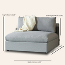Module de chaise en tissu COSMIC - Gris | Canapé modulable | Design moderne