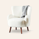 Chaise de salle à manger en tissu crème COSTA