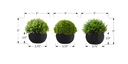 Artificial Plant - 3pcs - Black Pot