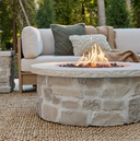 Scottsdale - Round Stone Propane Fire Pit Table By Real Flame