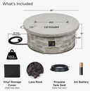 Scottsdale - Round Stone Propane Fire Pit Table By Real Flame