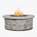 Scottsdale - Round Stone Propane Fire Pit Table By Real Flame