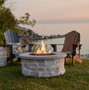 Scottsdale - Round Stone Propane Fire Pit Table By Real Flame