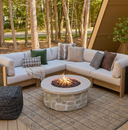 Scottsdale - Round Stone Propane Fire Pit Table By Real Flame