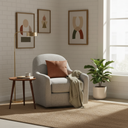 RIVA Fabric Swivel Armchair (Grey)