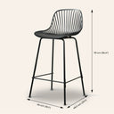 DANIELLA Plastic Counter Stool - 65cm Height - Sleek Black Finish - Modern & Durable