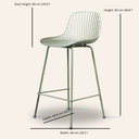Tabouret de bar en plastique DANIELLA 65 cm - Élégant siège de cuisine/bar vert