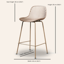 Tabouret de bar en plastique DANIELLA (65 cm, MARRON) - Siège durable et élégant