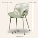 Chaise de salle à manger en plastique DANIELLA - Chaise de salle à manger verte élégante et durable