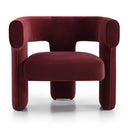SCIHOME Velvet Armchair (Bordeaux)