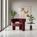 SCIHOME Velvet Armchair (Bordeaux)