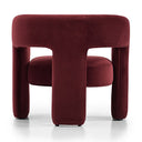 SCIHOME Velvet Armchair (Bordeaux)