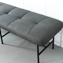 Banc en cuir gris MILAN