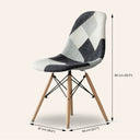 Chaise d'appoint ESSEN en tissu patchwork gris – Une touche moderne au charme rétro