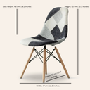 ESSEN Grey Patchwork Fabric Side Chair – Modern Accent with Retro Charm