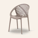 Chaise FOLIAGE en plastique marron – Siège d'extérieur moderne et résistant aux UV