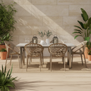 Chaise FOLIAGE en plastique marron – Siège d'extérieur moderne et résistant aux UV