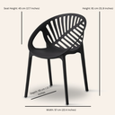 FOLIAGE Plastic Chair UV Resistant (BLACK) – Durable Outdoor Seating