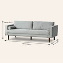 FONDA 3-Seater Fabric Sofa – Dark Grey