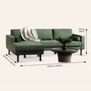 FONDA – RIGHT Facing Green Fabric Sectional Sofa